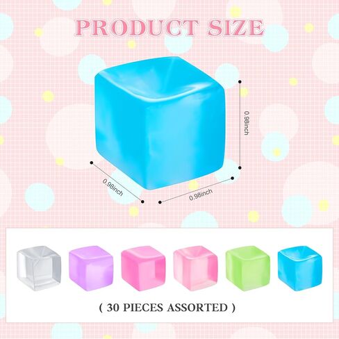 Poen 30 pcs كرات الإجهاد تململ ألعاب مكعب ألعاب تململ الإجهاد كرات المكعب الحسية 0.98 × 0.98 بوصة للبالغين هدايا الحفلات والألوان العشوائية (لون المعكرون) in Saudi Arabia