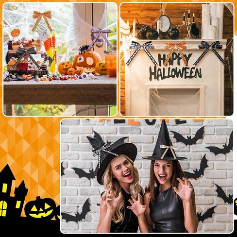 10 PCS هالوين حافة الحافة الشريط Grosgrain 3/8 بوصات 100 ياردة شرائط هالوين رقيقة BAT Spider Web Pumpkin Grosgrain Ghost Larrow Crafts for Gift Wrapp Party Sewing Diy Supplies Supplies in Saudi Arabia