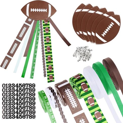 20 Sets Homecoming Mum Pin Kit with 7 Football Cheer Ribbons 20 Cardboard Discs 2 Number Stickers 0-9 22 Brooch Clasp Pins for Football Corsage Team Spirit Homecoming Dancing Favors in Saudi Arabia