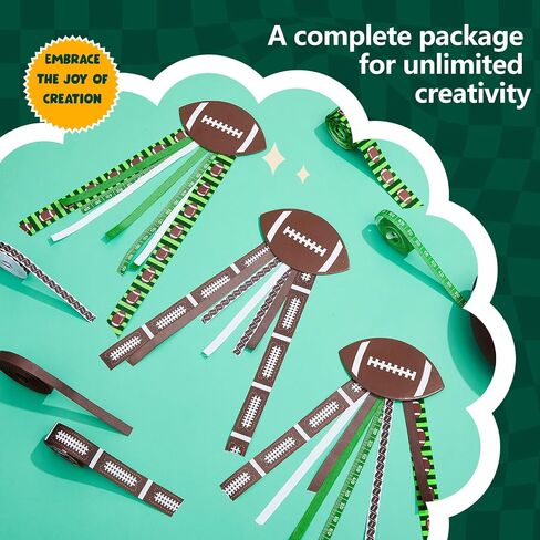 20 Sets Homecoming Mum Pin Kit with 7 Football Cheer Ribbons 20 Cardboard Discs 2 Number Stickers 0-9 22 Brooch Clasp Pins for Football Corsage Team Spirit Homecoming Dancing Favors in Saudi Arabia