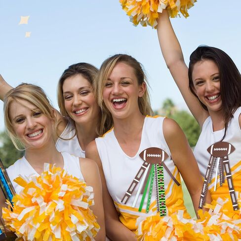 20 Sets Homecoming Mum Pin Kit with 7 Football Cheer Ribbons 20 Cardboard Discs 2 Number Stickers 0-9 22 Brooch Clasp Pins for Football Corsage Team Spirit Homecoming Dancing Favors in Saudi Arabia