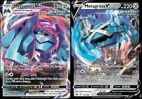 Metagross V & VMAX - عهد تقشعر لها الأبدان - Pokemon Ultra Rare Card Lot - 112/198 & 113/198 in Saudi Arabia