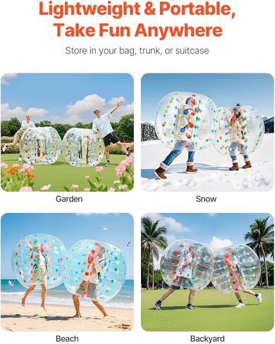 VEVOR Inflatable Bumper Ball, 4FT/5FT Body Sumo Zorb Balls for Teen, 0.8mm Thick PVC Human Hamster Bubble Balls for Outdoor Team Gaming Play, Bumper Bopper Toys for Garden, Yard, Park in Saudi Arabia
