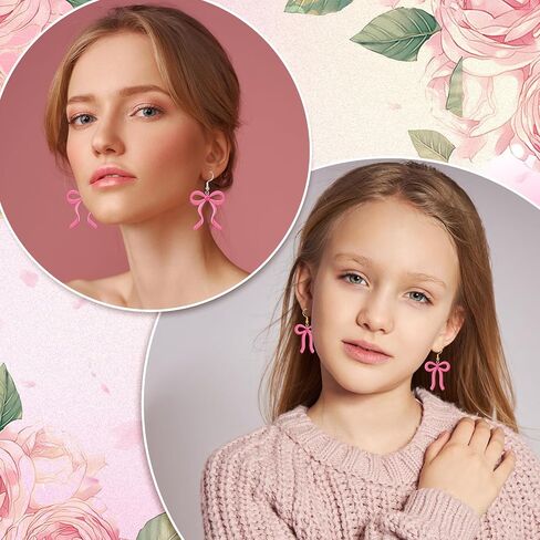 9 Pairs Bow Earring Resin Molds with 40 Pcs Earring Hook Coquette Bowtie Cherry Dangle Earrings Silicone Mould for Women Pendant DIY Crafts in Saudi Arabia