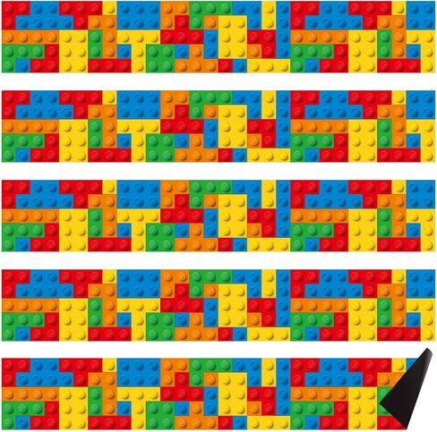 Capoda 24 Pcs Building Block Magnetic Bulletin Board Border 1.97 x 11.81 Inches Colorful Classroom Borders for Back to School Bulletin Board Chalkboard School Office Home Wall Decor (Irregular) in Saudi Arabia