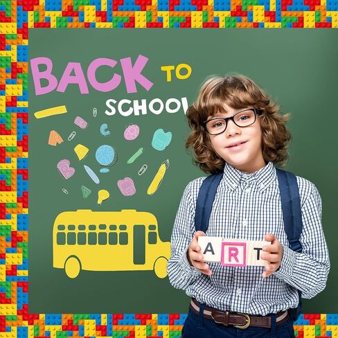 Capoda 24 Pcs Building Block Magnetic Bulletin Board Border 1.97 x 11.81 Inches Colorful Classroom Borders for Back to School Bulletin Board Chalkboard School Office Home Wall Decor (Irregular) in Saudi Arabia