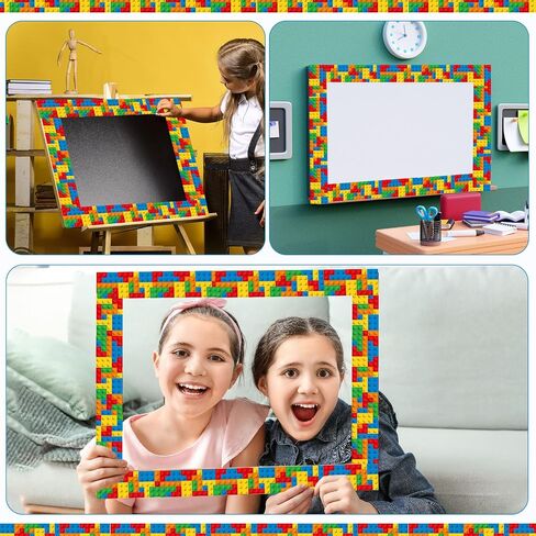 Capoda 24 Pcs Building Block Magnetic Bulletin Board Border 1.97 x 11.81 Inches Colorful Classroom Borders for Back to School Bulletin Board Chalkboard School Office Home Wall Decor (Irregular) in Saudi Arabia