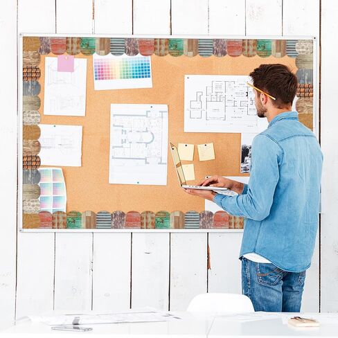 Fancy Land Cottage Bulletin Board Border 52.5 Ft Classroom Bulletin Decorations Two Sided Printed Rustic Wood Metallic in Saudi Arabia