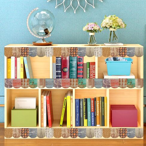 Fancy Land Cottage Bulletin Board Border 52.5 Ft Classroom Bulletin Decorations Two Sided Printed Rustic Wood Metallic in Saudi Arabia