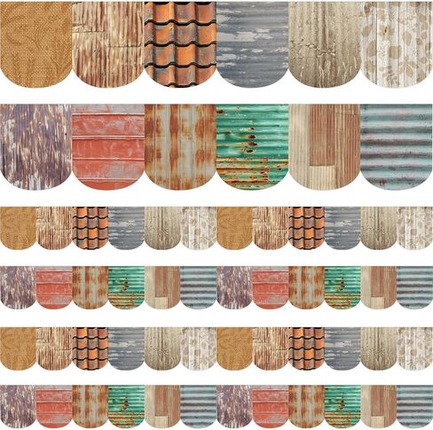 Fancy Land Cottage Bulletin Board Border 52.5 Ft Classroom Bulletin Decorations Two Sided Printed Rustic Wood Metallic in Saudi Arabia