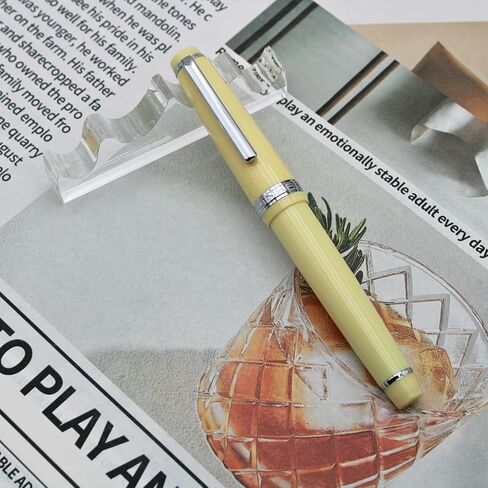 JINHAO 82 Fountain Pen - Acrylic Material Pen Barrel, Iridium Medium Nib with Ink Converter Smooth Writing Pen Classic Design Avocado Green (Silver Trim, M) in Kuwait