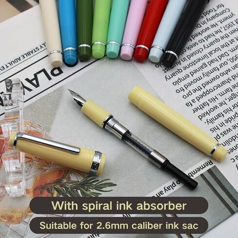 JINHAO 82 Fountain Pen - Acrylic Material Pen Barrel, Iridium Medium Nib with Ink Converter Smooth Writing Pen Classic Design Avocado Green (Silver Trim, M) in Kuwait