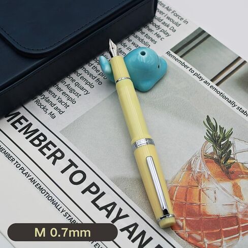 JINHAO 82 Fountain Pen - Acrylic Material Pen Barrel, Iridium Medium Nib with Ink Converter Smooth Writing Pen Classic Design Avocado Green (Silver Trim, M) in Kuwait