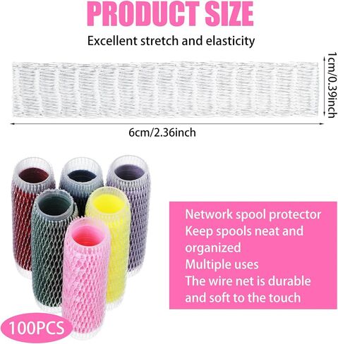 100 PCS Threads شبكة التخزين المؤقت ، شبكة خياطة التخزين المؤقت لأحجام مختلفة من خياطة خياطة التطريز و Serger Thread Rockes Cons 6x1cm in Saudi Arabia