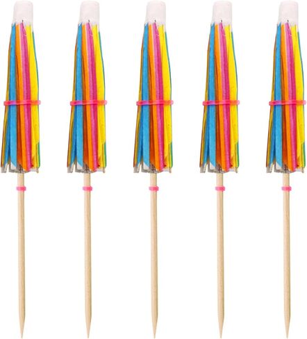 BLUE TOP Cocktail Umbrella Parasol Picks 4 Inch Pack 50pcs,Drink Umbrella Toothpicks for Drink&Food, Decorative toothpicks for Children's Day Party,Hotel, Restaurant,Tiki Bar,Hawaiian Party,Labor Day in Kuwait