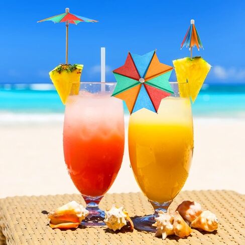 BLUE TOP Cocktail Umbrella Parasol Picks 4 Inch Pack 50pcs,Drink Umbrella Toothpicks for Drink&Food, Decorative toothpicks for Children's Day Party,Hotel, Restaurant,Tiki Bar,Hawaiian Party,Labor Day in Kuwait