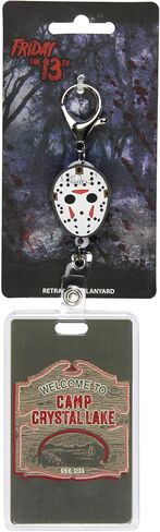 يوم الجمعة 13th Camp Certal Lake Retractable Badge Badge Lanyard Horror Jason Voorhees Mask in Saudi Arabia