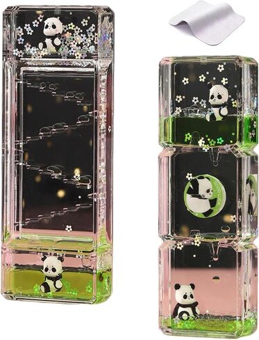 Panda Sensory Liquid,Liquid Hourglass,Sensory Toys,ASMR Alternative, Liquid Motion Bubbler,Decorative Stress Relief Desktop Accessory,Sensory Play Toy for Desk Décor Office in Saudi Arabia