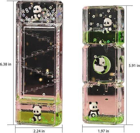 Panda Sensory Liquid,Liquid Hourglass,Sensory Toys,ASMR Alternative, Liquid Motion Bubbler,Decorative Stress Relief Desktop Accessory,Sensory Play Toy for Desk Décor Office in Saudi Arabia