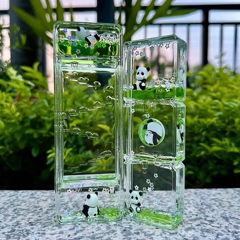 Panda Sensory Liquid,Liquid Hourglass,Sensory Toys,ASMR Alternative, Liquid Motion Bubbler,Decorative Stress Relief Desktop Accessory,Sensory Play Toy for Desk Décor Office in Saudi Arabia
