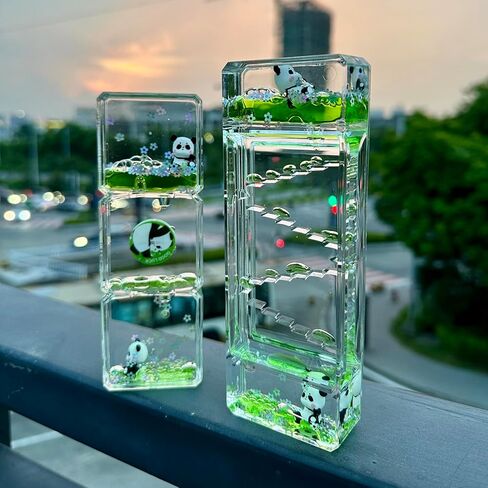 Panda Sensory Liquid,Liquid Hourglass,Sensory Toys,ASMR Alternative, Liquid Motion Bubbler,Decorative Stress Relief Desktop Accessory,Sensory Play Toy for Desk Décor Office in Saudi Arabia