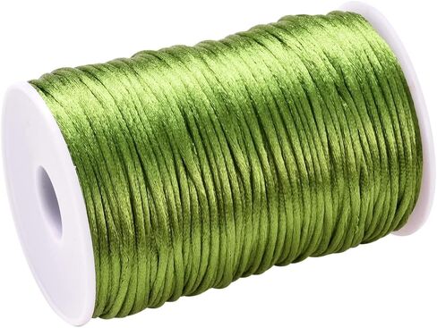 Fuvarie Champagne Beige Poly Satin Cord Ribbon Twine 2.5mm for Hand-Woven Tassels Crafts Knotting Knitting Necklace Bracelet Beading Macramé Jewelry Making Sewing in Saudi Arabia