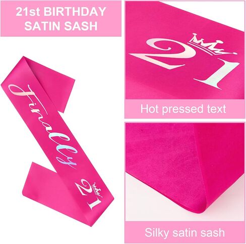 Finally 21 '21st Birthday' Rhinestone Tiara & Sash Set - Silver Party Supplies in Saudi Arabia