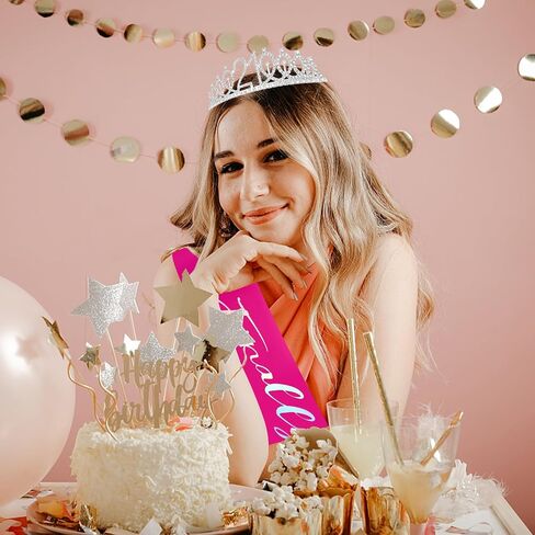Finally 21 '21st Birthday' Rhinestone Tiara & Sash Set - Silver Party Supplies in Saudi Arabia