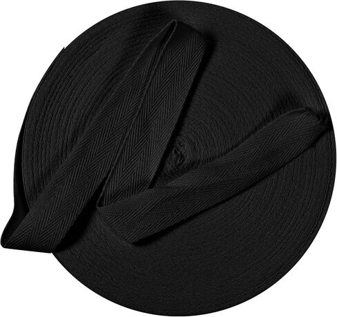 شريط الشريط Twill Twill Cotton 1/2 بوصة شريط عريض متعرجة حزام حزام أشرطة ربط لفة للخياطة و DIY الحرف ، طبيعية (أبيض ، 10 ياردات) in Kuwait