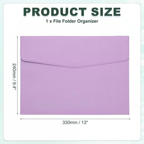 مجلد ملف Patikil Pu Leather A4 ، حقيبة مستندات ملفات ، مجلد محفظة ، مجلد محفظة ، مع إغلاق Snap for Letter Develipt 2 ، Green in Saudi Arabia