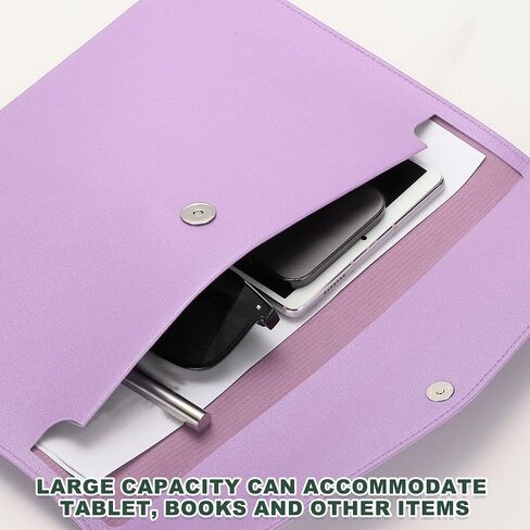 مجلد ملف Patikil Pu Leather A4 ، حقيبة مستندات ملفات ، مجلد محفظة ، مجلد محفظة ، مع إغلاق Snap for Letter Develipt 2 ، Green in Saudi Arabia