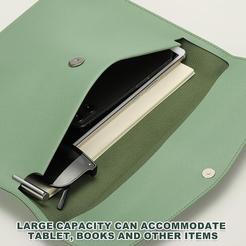 PATIKIL PU Leather A4 File Folder, Document Holder Filing Organizer Portfolio Envelope Folder Case with Snap Closure for Letter Receipt Style 2, Green in Saudi Arabia