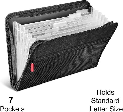 Staples TRU RED Accordion File, 7-Pocket, Letter Size, Black (TR51818) in Saudi Arabia