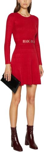 فستان سترة نسائي بأكمام طويلة وطيات مضلعة من GUESS in Kuwait