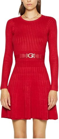 فستان سترة نسائي بأكمام طويلة وطيات مضلعة من GUESS in Kuwait