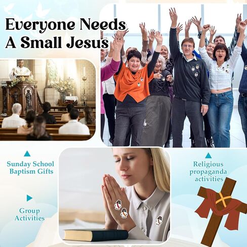 Bememo 200 Pcs Jesus Stickers Little Jesus Original Design Christian Religious Stickers for Sunday School, Church, Vacation Bible School, Bible Classes (Love You, White) in Saudi Arabia