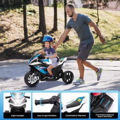 [2025 تم ترقيته] دراجة نارية كهربائية BMW 12V المرخصة لـ Alphakids ، و 3 إلى 3 إلى 5 سنوات ، وخفيفة الوزن ، وسهلة الركوب مع العكس ، والمصباح الأمامي ، والقرن ، و MP3/USB ، وتصميم مستقر آمن (Charm Red) in Kuwait