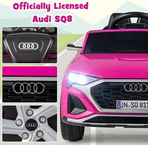 Costzon 12V Kids Ride On Car Audi SQ8 ، ركوب التحكم عن بُعد على لعبة ، سيارة كهربائية تعمل بالبطارية مع تعليق الربيع ، الموسيقى وسرعات 3 ، قرن ، مصابيح LED ، هدية للفتيات الفتيات 3+ (أبيض) in Kuwait