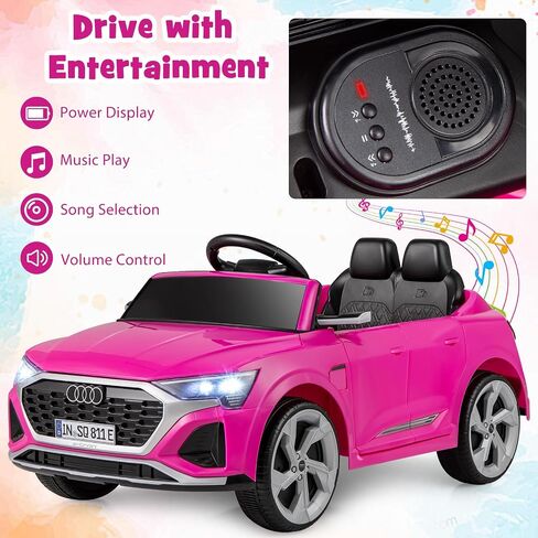 Costzon 12V Kids Ride On Car Audi SQ8 ، ركوب التحكم عن بُعد على لعبة ، سيارة كهربائية تعمل بالبطارية مع تعليق الربيع ، الموسيقى وسرعات 3 ، قرن ، مصابيح LED ، هدية للفتيات الفتيات 3+ (أبيض) in Kuwait