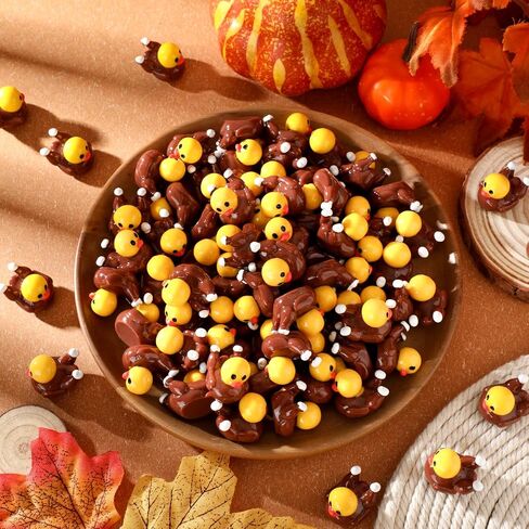 Soulchen 100 حزمة عيد الشكر راتنجات صغيرة تركيا بطة التماثيل الصغيرة تمثال بطة صغيرة الجزء الأكبر ديكور الديك الرومي لأسطح المكتب كعكة الموقد الخريف الخريف عيد الشكر هدية هدية ديكور. in Saudi Arabia