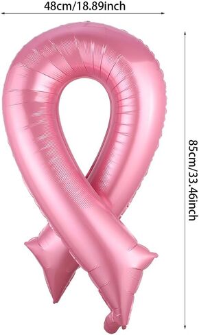 Breast Cancer Awareness Balloon Arch Kit, 136PCS Breast Cancer Awareness Month Decorations with Foil Pink Ribbon Balloons Explosive Star Balloon and Pink Ribbon Banner for Community Activities Party in Saudi Arabia