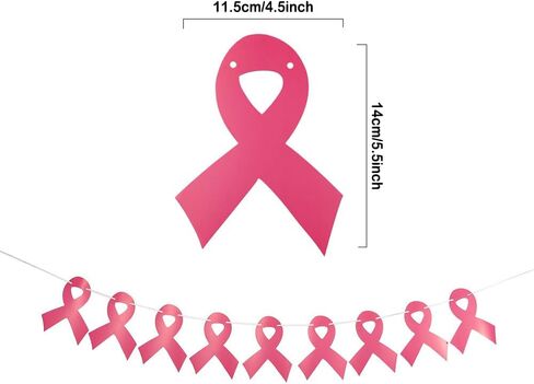 Breast Cancer Awareness Balloon Arch Kit, 136PCS Breast Cancer Awareness Month Decorations with Foil Pink Ribbon Balloons Explosive Star Balloon and Pink Ribbon Banner for Community Activities Party in Saudi Arabia