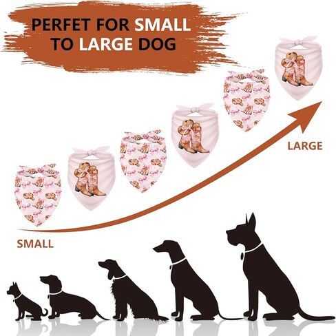 2pcs Western Cowgirl Dog Bandana Pink Bow Cowboy Boots Triangle Pet Dickfable Pet Neckerchief for Medium Exger Dog Cat Assumeors in Kuwait
