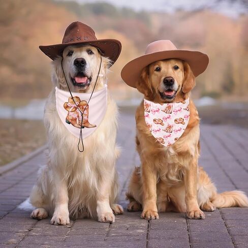 2pcs Western Cowgirl Dog Bandana Pink Bow Cowboy Boots Triangle Pet Dickfable Pet Neckerchief for Medium Exger Dog Cat Assumeors in Kuwait