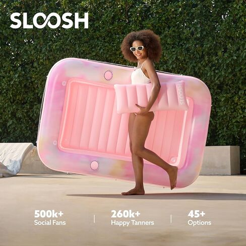 SLOOSH قابلة للتنفاذ قابلية للدباغة تطفو ، 70 "× 46" حمام سباحة العوامات البالغة مع وسادة ، 4 في 1 الحوض الساعي الطوف العائم ، صالة سرير حمامات الشمس للمياه تفجير الكرة حفرة الحفرة الحفل in Saudi Arabia