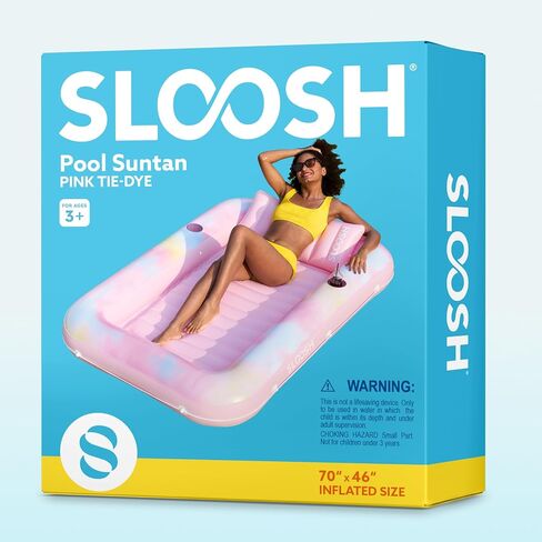 SLOOSH قابلة للتنفاذ قابلية للدباغة تطفو ، 70 "× 46" حمام سباحة العوامات البالغة مع وسادة ، 4 في 1 الحوض الساعي الطوف العائم ، صالة سرير حمامات الشمس للمياه تفجير الكرة حفرة الحفرة الحفل in Saudi Arabia