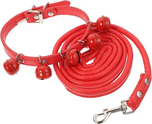 Pet Cat Dog Collar مقود مع حزام حبل حمراء متين in Kuwait