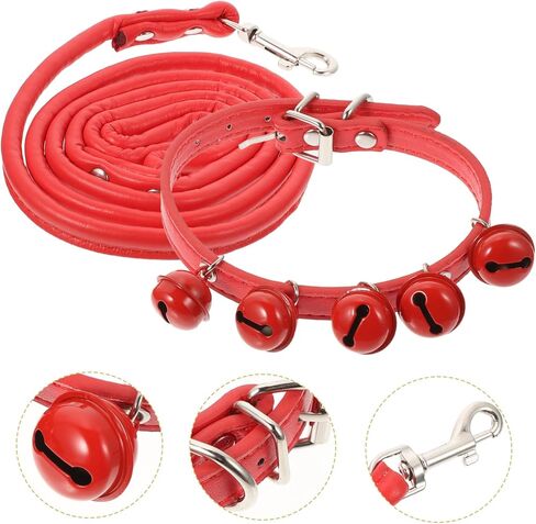 Pet Cat Dog Collar مقود مع حزام حبل حمراء متين in Kuwait