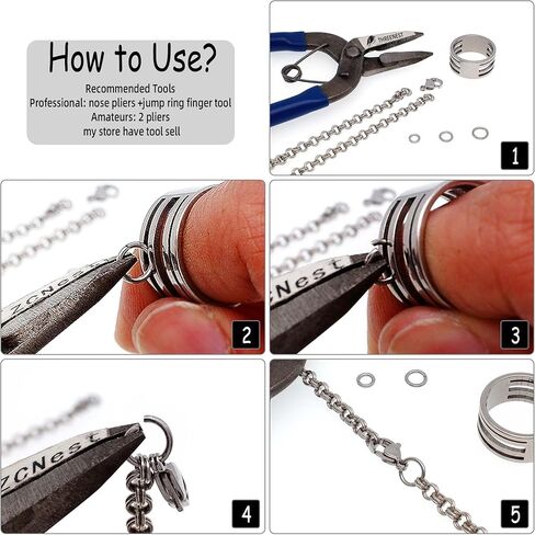500PCS 9mm 1.3mm Thick 16 Gauge Stainless Steel Open Jump Rings, Metal Round Strong Thick Craft Ring for Necklace Bracelet Keychain Chainmail Jewelry Making in Kuwait