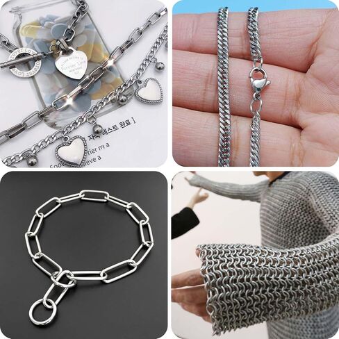 500PCS 9mm 1.3mm Thick 16 Gauge Stainless Steel Open Jump Rings, Metal Round Strong Thick Craft Ring for Necklace Bracelet Keychain Chainmail Jewelry Making in Kuwait